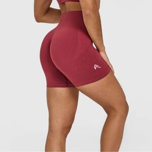 Burgundy High-Waisted Athletic Shorts